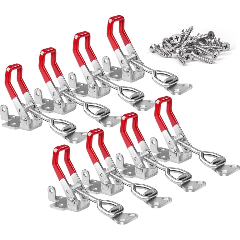 6 Pack Toggle Latch Clamp 4001, Adjustable Latch, Smoker Clamps Heavy Duty  Latches, 330Lbs Holding Capacity Pull for Lid Jig, Tool Box Case (24PCS  Screws) 