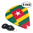 thumbnail image 1 of 6 Pack Togolese-Flag Guitar Picks In Leather Picks Holder For Bass Electric Acoustic Guitars, 1 of 7