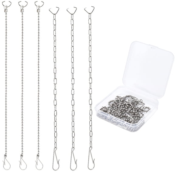 6 Pack Toilet Flapper Chain Kit Toilet Beaded Chain 304 Stainless Steel Silver Replacement Lift Metal Handle Link Clasp Hooks Accessories