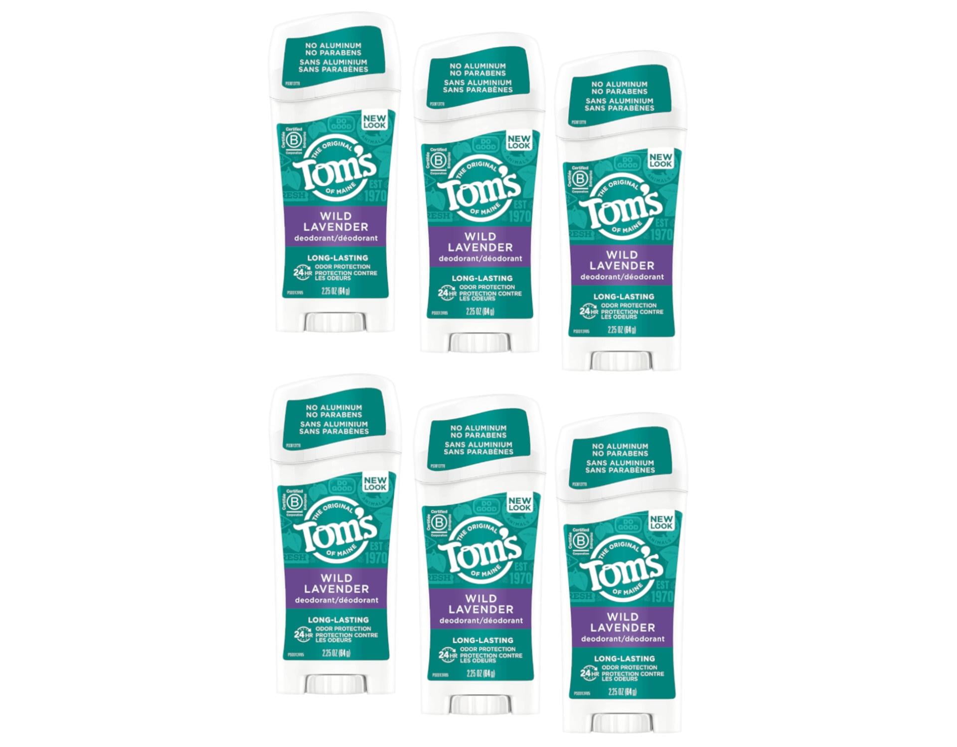 Tom's of Maine Long Lasting Natural Deodorant Stick - Lavender - 2.25oz - Pack of 6