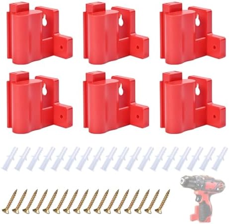 6 Pack Tool Holder for Milwaukee Drill M12 12V,Wall Mount Plastic tools ...