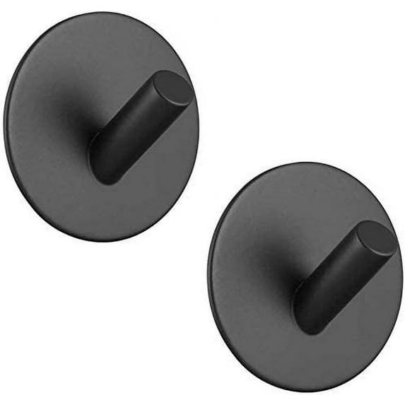6 Pack Towel Hooks Bathroom Wall Hook Holder Wooden Coat Robe Clothes Hook for Bath Kitchen Hotel Garage(Black)