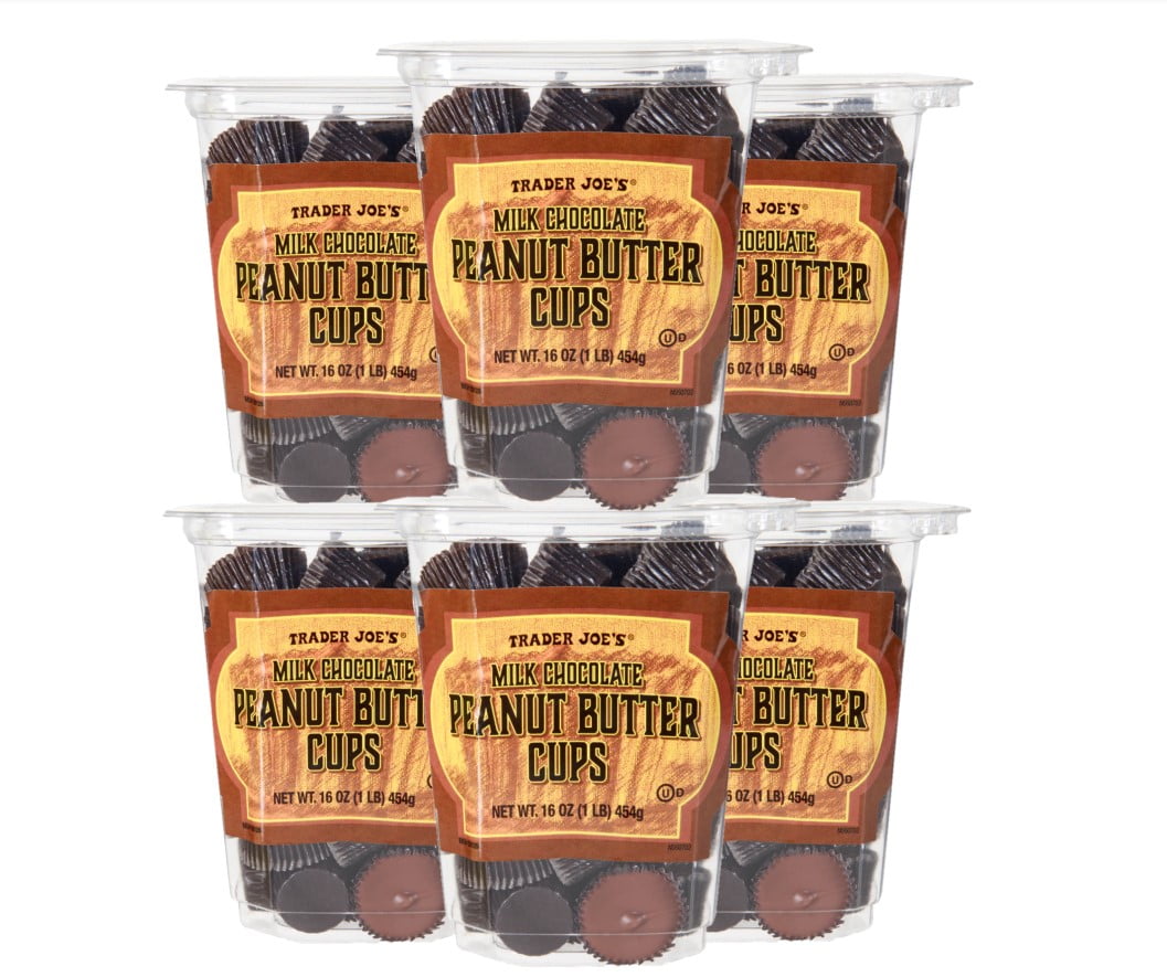6 Pack Trader Joe's Milk Chocolate Peanut Butter Cups, 16 oz
