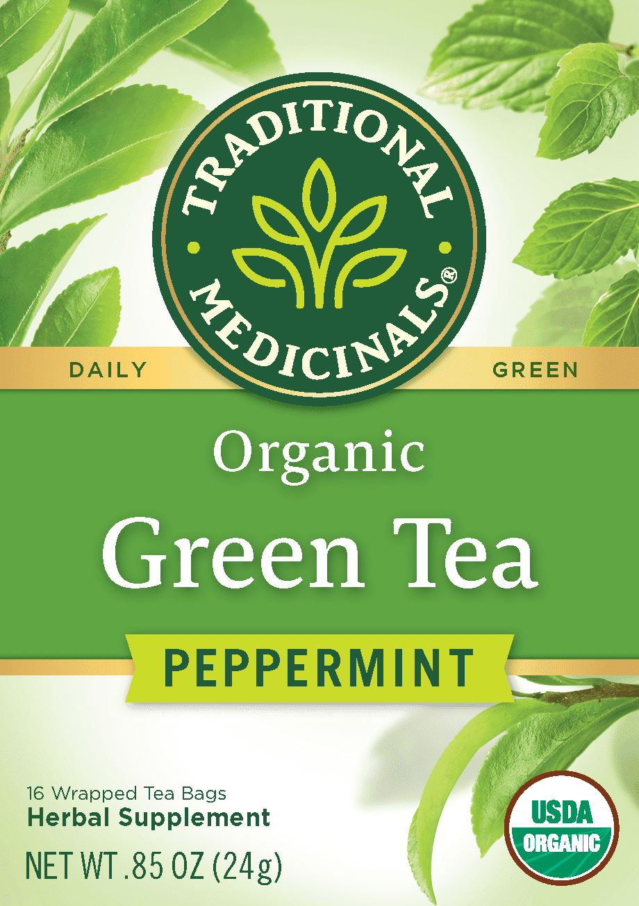 (6 Pack)Traditional Medicinals Bagged Tea, Green Tea Peppermint, 16 ct.