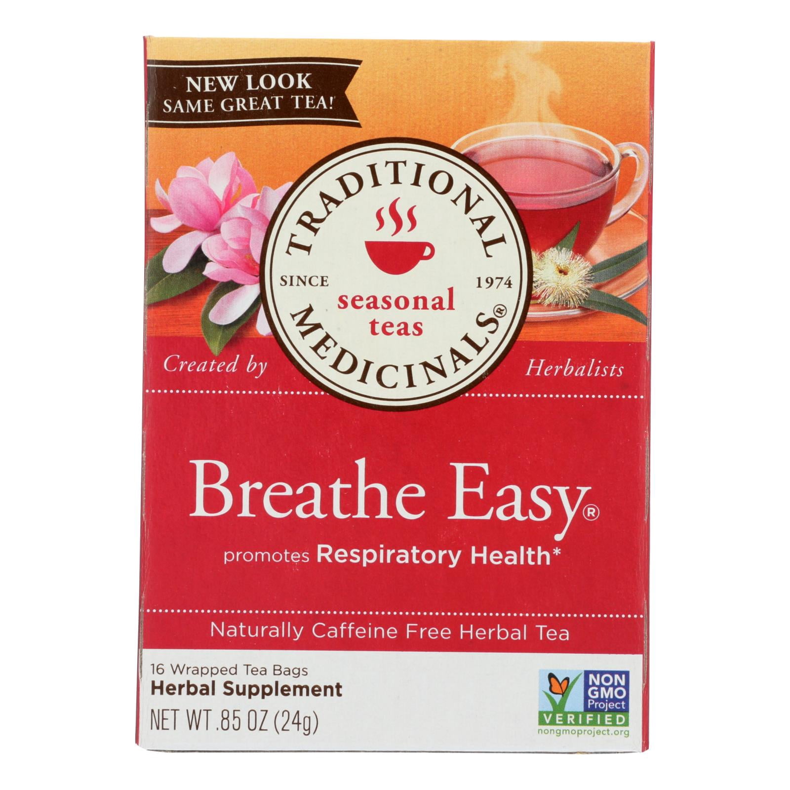 (6 pack) Traditional Medicinals Tea, Breathe Easy, Tea Bags, 16 Count