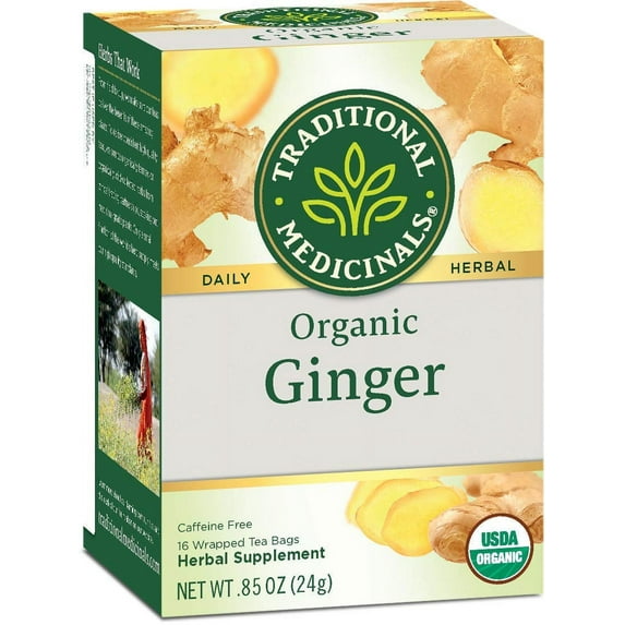 (6 Pack)Traditional Medicinals Organic Ginger Herbal Tea Bags, 16 ct.