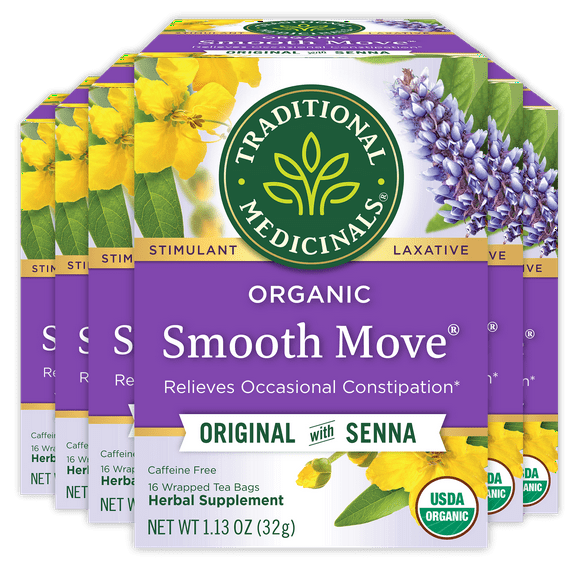 (6 pack) Traditional Medicinals, Organic Smooth Move, Laxative Tea Bags, 16 Count