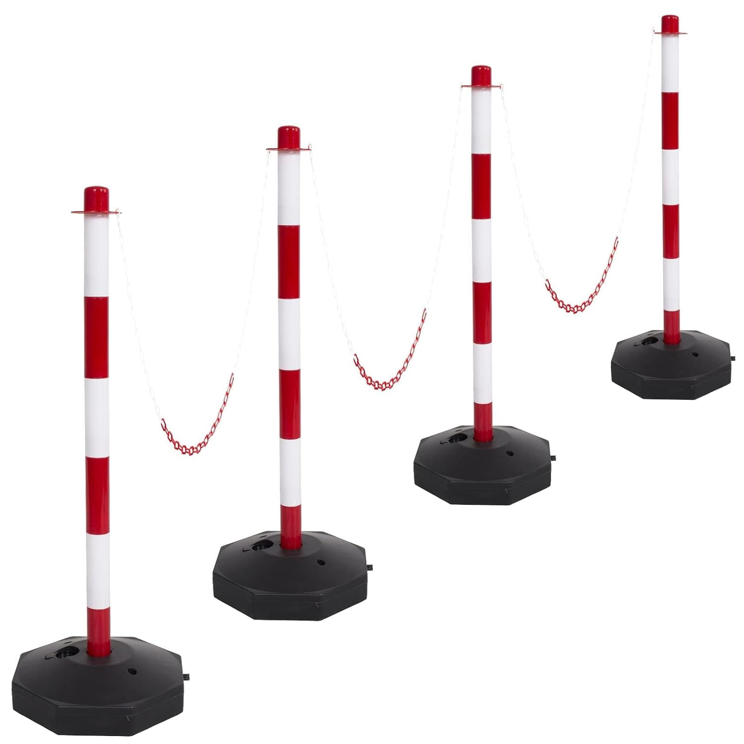 6 Pack Traffic Delineator Post Cones with Fillable Base,Safety Cones ...