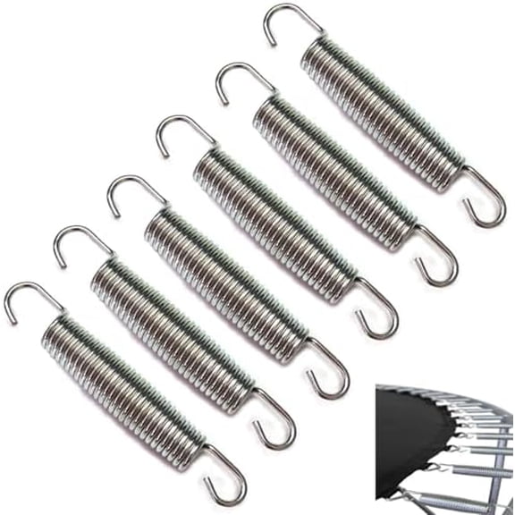 6 Pack Trampoline Springs Replacement 5.5 Inch Heavy Duty Stainless Steel Fitness Rebounder Extension Spring for Outdoor Trampolines Recreational Indoor Exercise Trampoline Mini Trampoline