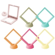 6-Pack Transparent PE Film Display Cases with Stands, Multi-Color Coin Display Case for Coins, Jewelry, and Small Collectibles, Foldable, Dust-Proof