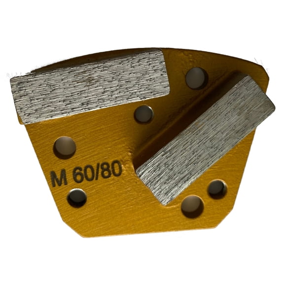 (6-Pack) Trapezoidal Diamond Grinding Discs Grinder Pads for Grinding Concrete Floor, for Bolt-On Floor Grinding Machines, Standard Bond, 60/80 Grit