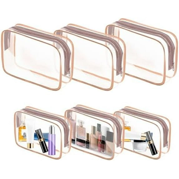 6 Pack Travel Toiletry Bag, Clear Makeup Bag, TSA Approved Cosmetic Bag ...