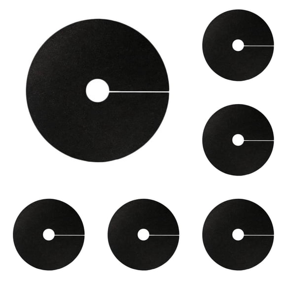 6 Pack Tree Ring Mulch Mat,6in-48in Root Barrier Tree Protectors Weed Mat for Garden Fabric Weed Barrier Ring Tree Rings Landscaping Non Woven Black Mulch for Garden Landscape Decor