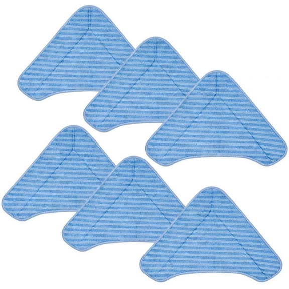 6 Pack Triangle Washable Replacement Steam Mop Pads, Fit PurSteam ThermaPro Elite 12 in 1 & PureClean XL Rolling Steam Cleaner Refill Cloths