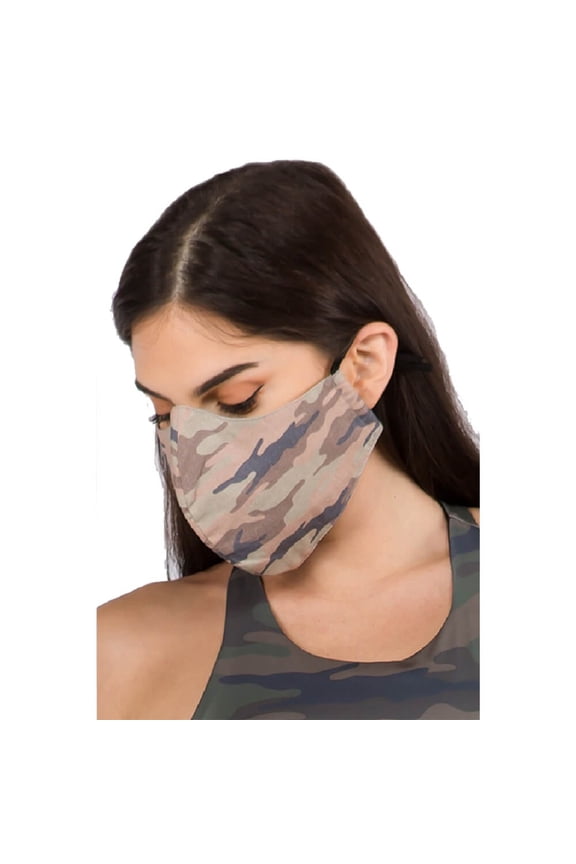 6 Pack Triple-Layer Cloth Face Mask Reuseable Washable Print Mouth Mask Cover, Camouflage