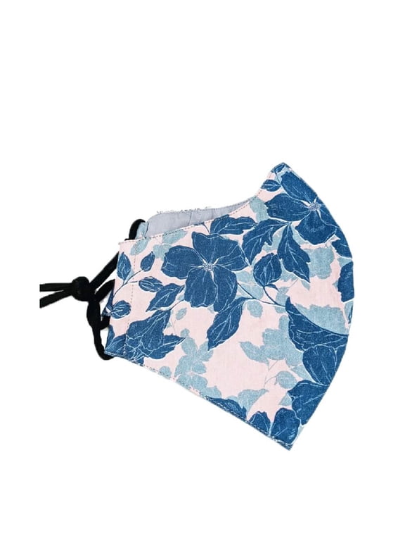 6 Pack Triple-Layer Cloth Face Mask Reuseable Washable Print Mouth Mask Cover, Floral Motif