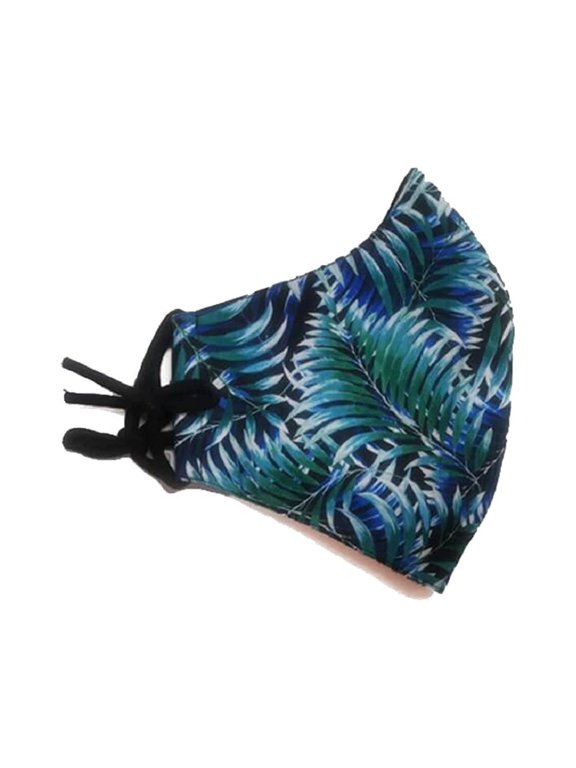 6 Pack Triple-Layer Cloth Face Mask Reuseable Washable Print Mouth Mask Cover, Palm Leaf