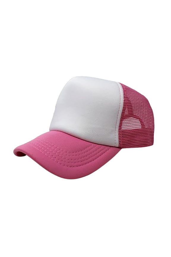 6-Pack Trucker Hat Adjustable Cap (White & Pink)