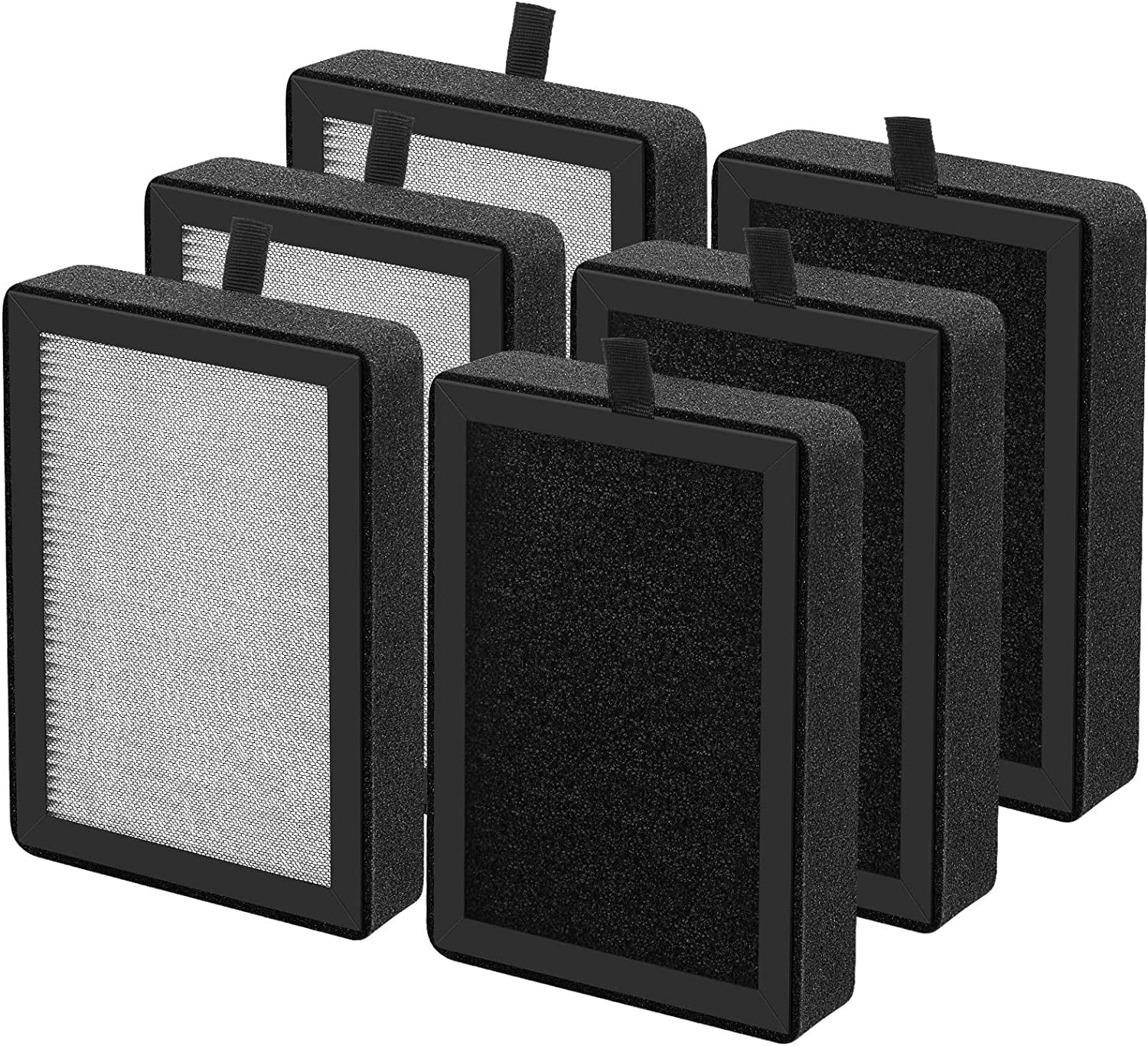 6 Pack True HEPA Replacement Filter Compatible with LEVOIT LV-H128 PUURVSAS HM669A Air Purifier 3-in-1 Odor Absorber