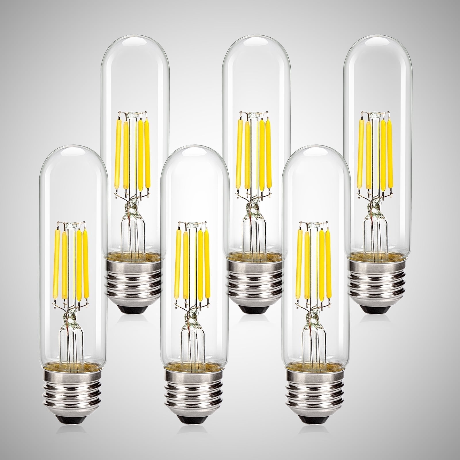 6 Pack Tubular LED Light Bulbs 40 Watt Equivalent, 4W 4000k Daylight ...