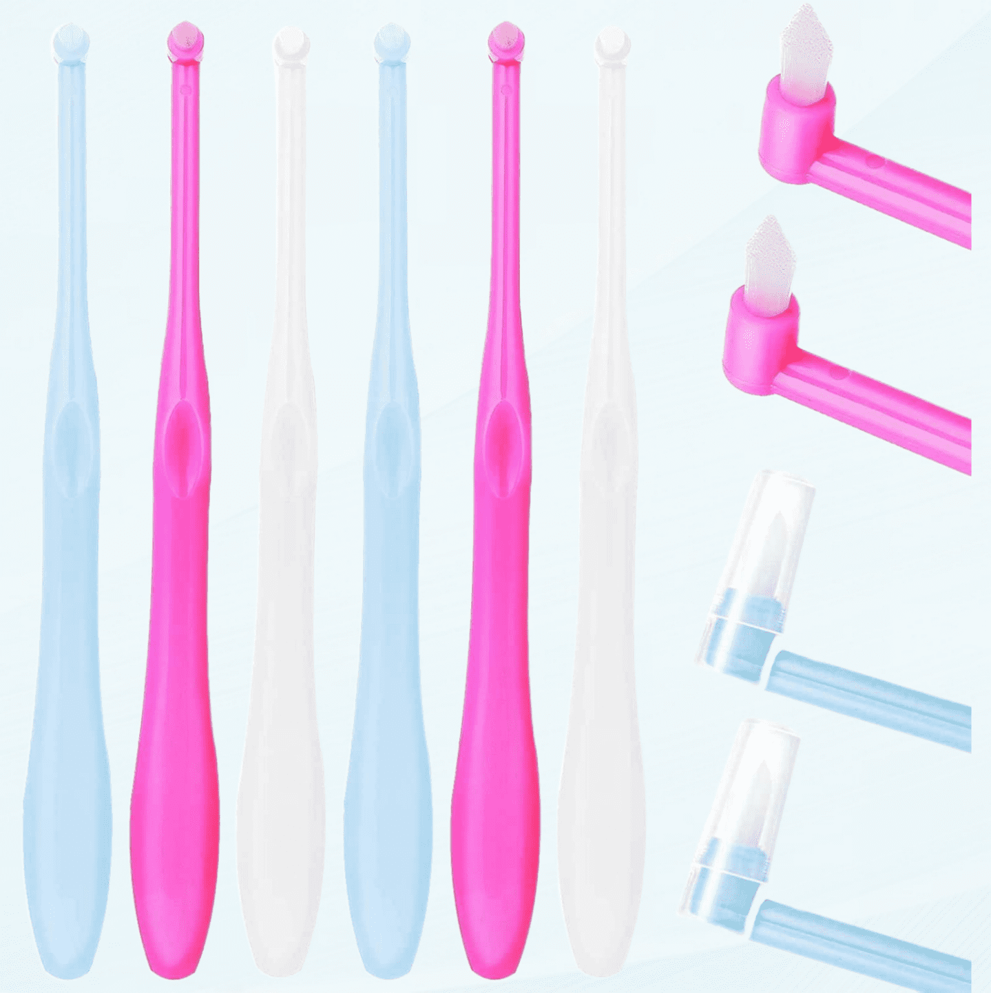 6 Pack Tufted Brush Soft Single Brace Toothbrush Dental Orthodontic