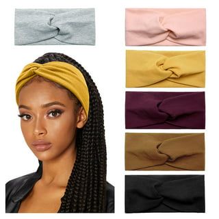 Maxdot 8 Pieces Headbands for Women, Knotted Wide Headbands Knotted Wide  Turban Headband Cross Knot Hair Bands Elastic Hair Accessories for Women  and