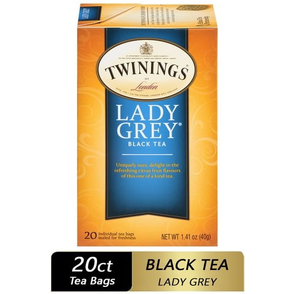 (6 Pack)Twinings Of London, Classics Lady Grey Black Tea, Tea Bags, 20 Ct