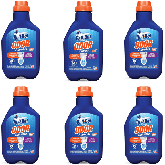 Ty-D-Bol Automatic Odor Eliminator Toilet Bowl Cleaner, 10 fl oz, 6 Pack