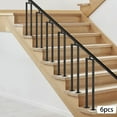 thumbnail image 1 of 6 Pack U-Shape Stair Railing Stair Railing Baluster for Stair Handrail Black, 1 of 13