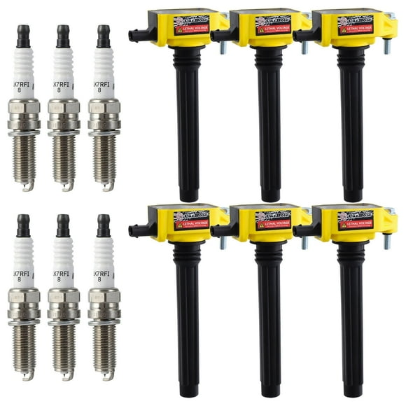 6 Pack UF648 Ignition Coil & Platinum Spark Plug for Chrysler Dodge Jeep Ram ProMaster 3.6L