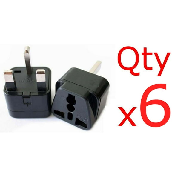 Seven Star UK Plug Adapter with Universal Socket, 6 Counts