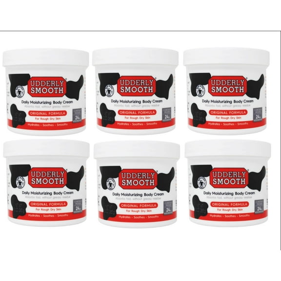 6 Pack - Udderly Smooth Body Cream Skin Moisturizer Original Formula for Rough Dry Skin, 10 Ounce