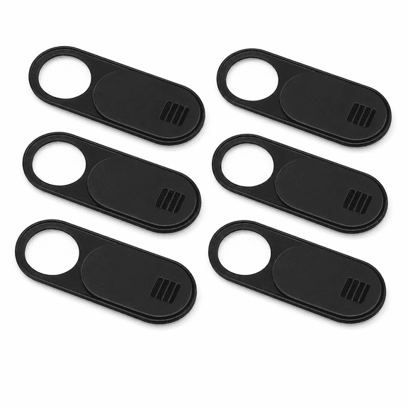 6-Pack Ultra-Slim Webcam Cover - Privacy Camera Slide Protector for Phone, Tablet, Laptop & PC (Black)