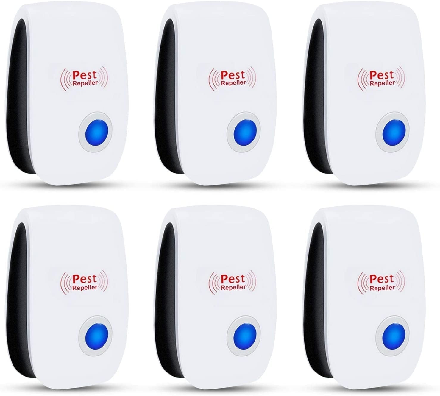 6 Pack Ultrasonic Pest Repeller, Electronic Plug In Sonic Repellent Pest Control For Bugs Roaches Insects Mice Spiders Mosquitoes Bug Killer Bug Spray
