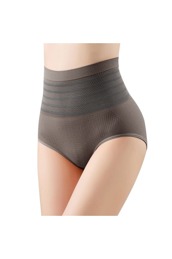 6 Pack Underwear Women Pack High Waisted Stripes Bump Color Lifting Buttocks Panties For Women Pack,Khaki,M