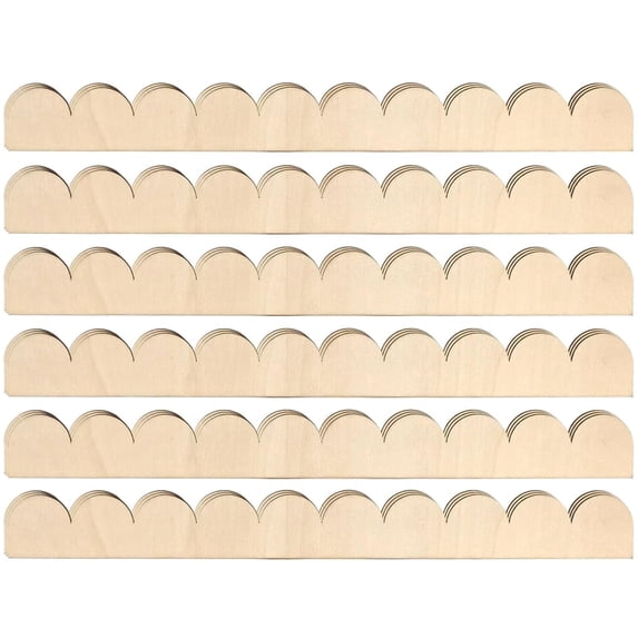 6 Pack Unfinished Scalloped Wood Border Trim,Decorative Wood Trim,Scalloped Edge Decorative Wood Strips,Wood Scalloped Moulding Trim for Home Wall Furniture Door Window Frames Decor,Topboutique