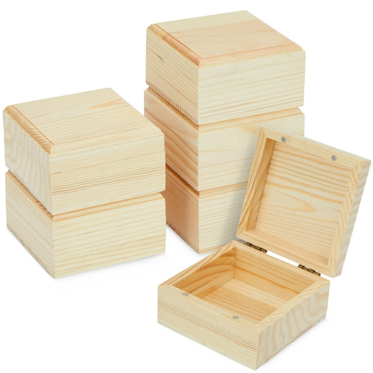 Small Unfinished Wood Box with Lid, 9 Compartment Storage Boxes (6.75 x 5.1  Inches, 2 Pack), PACK - Kroger