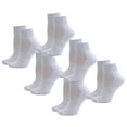 thumbnail image 1 of 6-Pack Unisex Cotton Athletic Running Quarter Cushioned Socks 9-11, White, 1 of 1