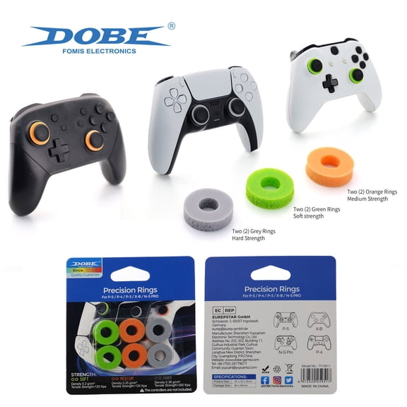 6-Pack Universal Controller Joystick Silicone Rings - Anti-Drift Positioning Cushions for PS5 DualSense, PS4 DualShock 4, Xbox Series X/S & Switch Pro | Wear-Resistant, Easy Installation, Dustproof