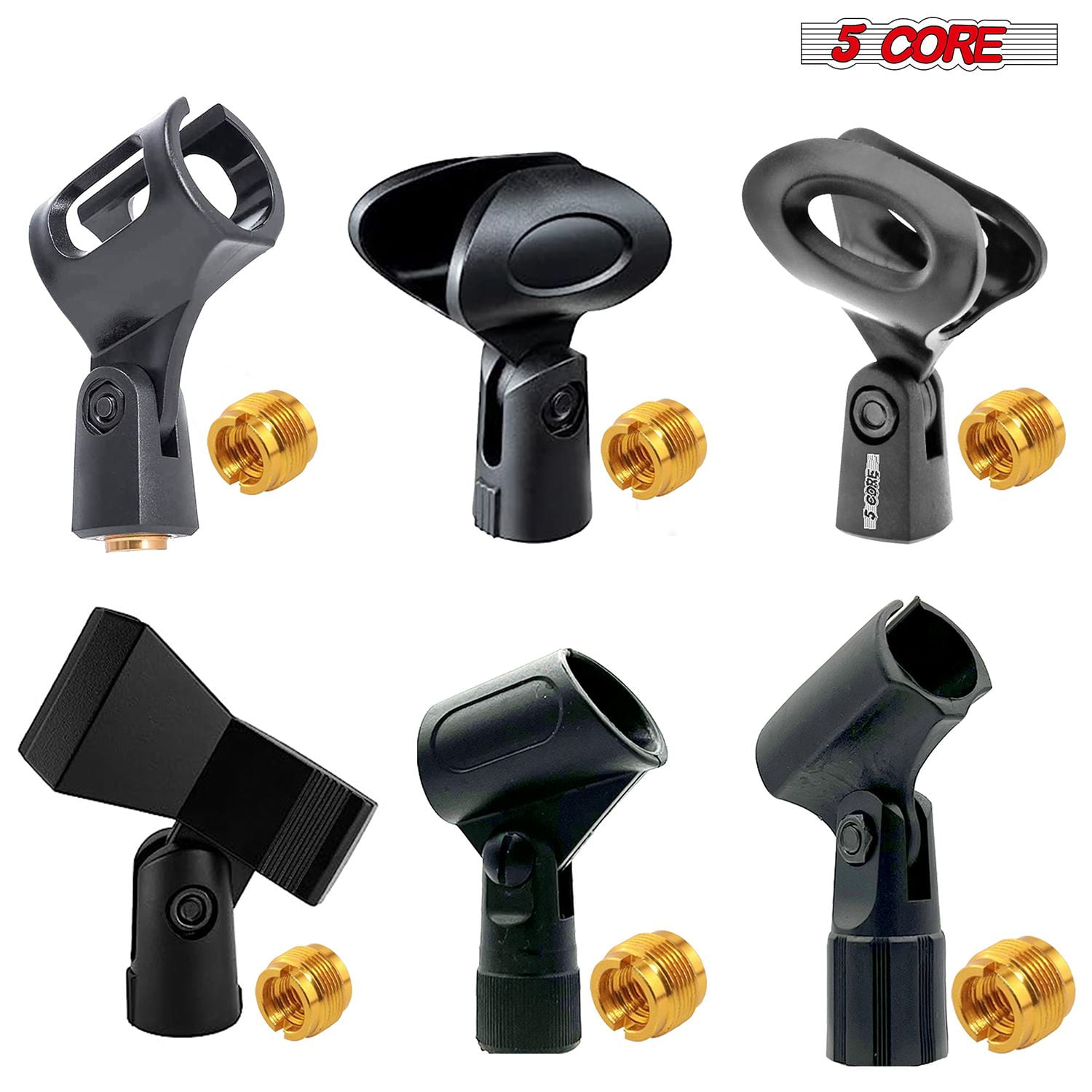 5 Core Microphone Clip Holder 6 Pieces Multi Pack with Screw Adapters 5 ...