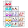 6 Pack Upgrade Harder Shoe Organizer, Shoe Storage with Magnetic Front ...
