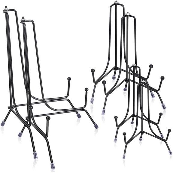 6-Pack Upgraded Anti-Slip Plate Stands for Display, 4/6/8 Inch Decorative Iron Holders, Easel, Frame, Book, Card, Plaque, Picture Display