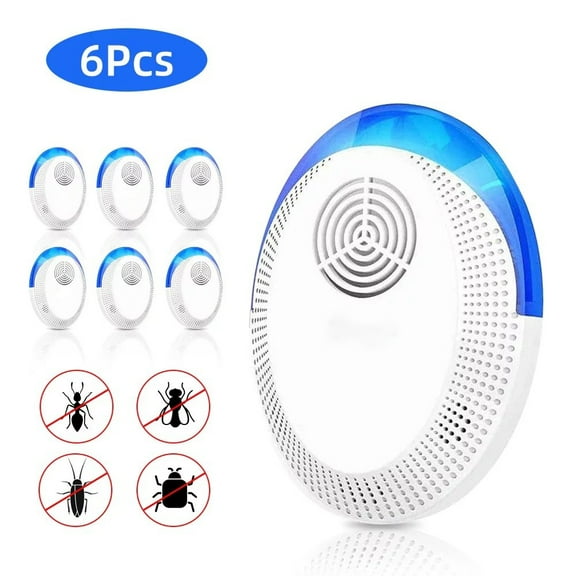 Ultrasonic Pest Repeller, 6 Pack Upgraded Electronic Pest Repellent Plug- in for Flying Insect Mosquitoes Roaches Flea Spiders Ants Mice
