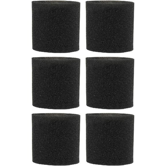 6-Pack, VFF51 3701,Compatible with HART 5 to 20 Gallon Foam Wet Pick-up Filter, Wet/Dry Vacuum Cleaners