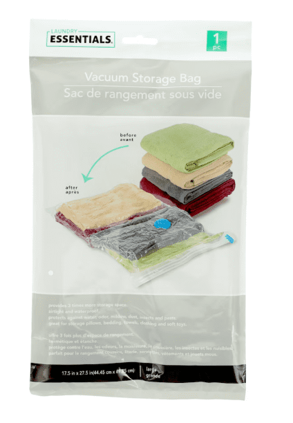 6-Pack Vacuum Storage Bags, Large 17.5 x 27.5 in, Space-Saving Airtight Seal for Clothes, Towels & Bedding
