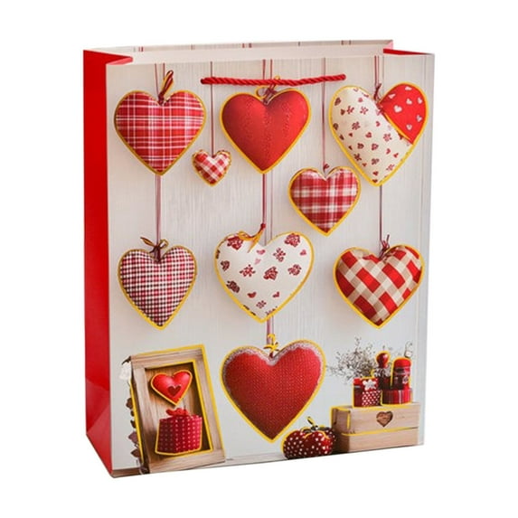 6 Pack Valentine’s Gift Bags, 7.08x3.34x9.44 Inch, Paper Holiday Gift Bags for Valentine’s, Anniversaries, Presents and Holiday Decorations