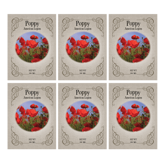6 Pack Valley Greene Heirloom Variety Red Corn Poppy Flower Seeds 100 mg/package Non GMO Seeds