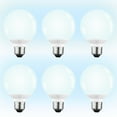 thumbnail image 1 of 6 Pack Vanity Globe Light Bulbs G25 LED for Bathroom Mirror Decorative, 5W=40W, UL Listed, Dimmable, 450 LM, E26 Round Frosted Decorative Bulb, 5000K Daylight, 1 of 8