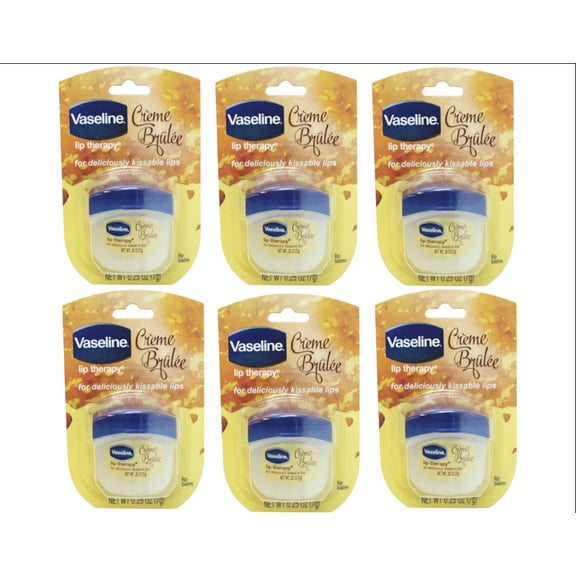 6 Pack - Vaseline Creme Brulee for Deliciously, Kissable Lips, 0.25 oz Each