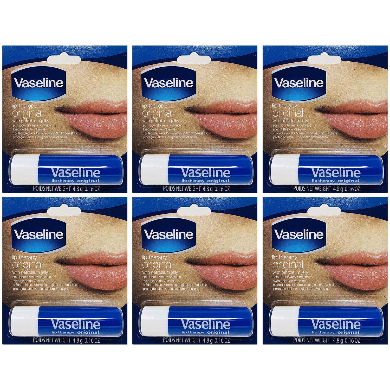 6-Pack Vaseline Lip Therapy Original